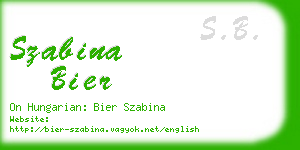 szabina bier business card